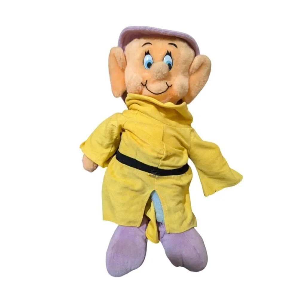 Disney Snow White Dopey Plush 18 inch Seven‎ Dwarfs Vintage Stuffed Toy Yellow